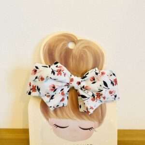 Chouchou nœud papillon fleurie rouge